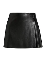 Toni Faux Leather Pleated Miniskirt