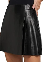 Toni Faux Leather Pleated Miniskirt