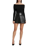 Toni Faux Leather Pleated Miniskirt