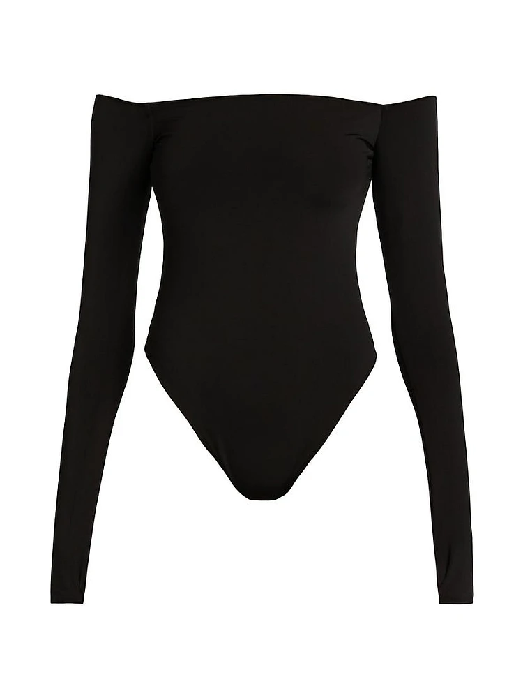 Anna Off-The-Shoulder Long-Sleeve Bodysuit