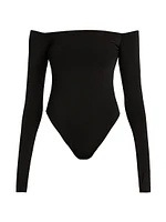 Anna Off-The-Shoulder Long-Sleeve Bodysuit