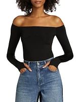 Anna Off-The-Shoulder Long-Sleeve Bodysuit