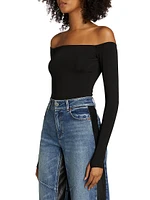 Anna Off-The-Shoulder Long-Sleeve Bodysuit