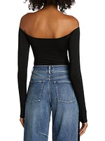 Anna Off-The-Shoulder Long-Sleeve Bodysuit