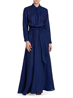 Linen Tie-Waist Shirtdress