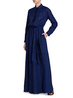 Linen Tie-Waist Shirtdress
