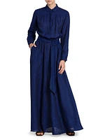 Linen Tie-Waist Shirtdress