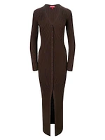 Shoko Rib-Knit Long-Sleeve Maxi Dress