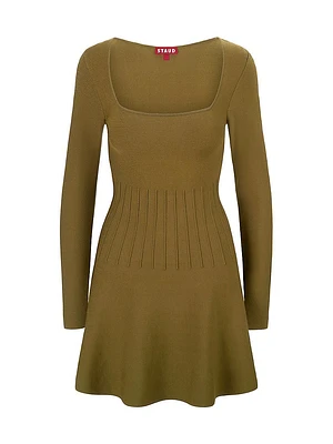 Deora Knit Fit & Flare Long-Sleeve Minidress