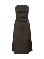 Bowery Leather Strapless Midi-Dress
