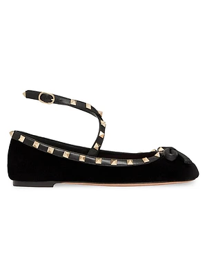 Rockstud 5MM Velvet Ballerina Flats