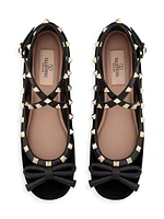 Rockstud 5MM Velvet Ballerina Flats