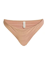 Everley Metallic Low-Rise Bikini Bottom