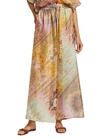 Tallow Printed Silk Wide-Leg Pants
