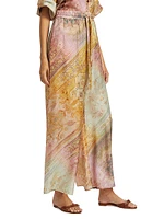 Tallow Printed Silk Wide-Leg Pants
