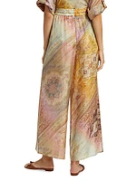 Tallow Printed Silk Wide-Leg Pants
