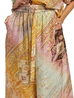 Tallow Printed Silk Wide-Leg Pants
