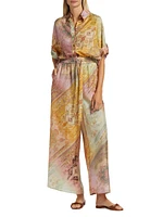 Tallow Printed Silk Wide-Leg Pants