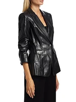 Louisa Vegan Leather Scrunched Jacket