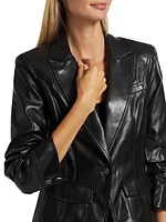 Louisa Vegan Leather Scrunched Jacket