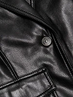 Louisa Vegan Leather Scrunched Jacket