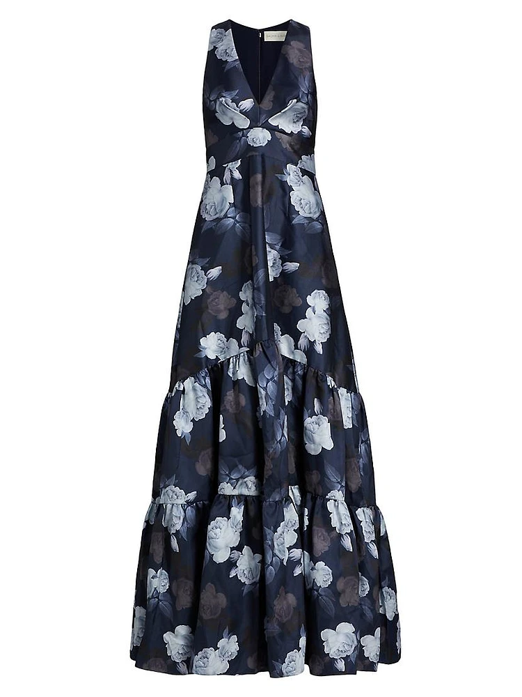 Rori Floral Fit-&-Flare Gown