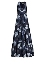 Rori Floral Fit-&-Flare Gown