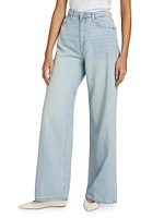 Cary Washed-Denim Wide-Leg Jeans