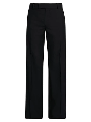 Creased-Front Wool Trousers