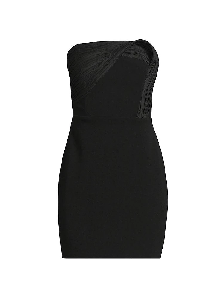 Gathered Crepe Strapless Minidress