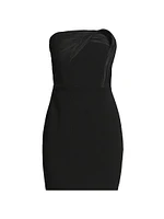 Gathered Crepe Strapless Minidress