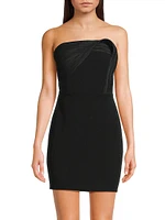 Gathered Crepe Strapless Minidress