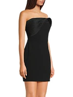 Gathered Crepe Strapless Minidress