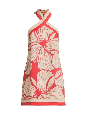 Baker Hibiscus Halter Minidress