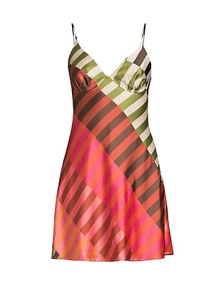Suki Stripe Satin Minidress