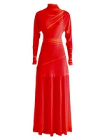 Paula Turtleneck Jersey Crêpe Gown