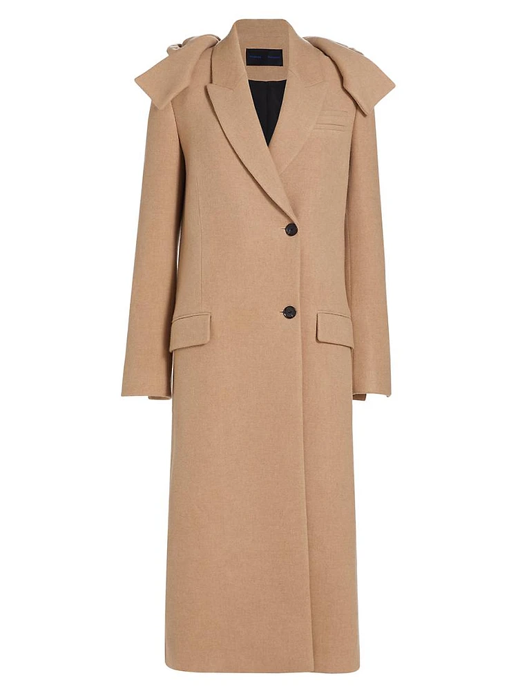 Reed Hooded Melange Wool Coat