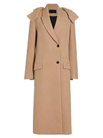 Reed Hooded Melange Wool Coat