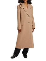 Reed Hooded Melange Wool Coat