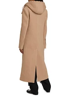 Reed Hooded Melange Wool Coat