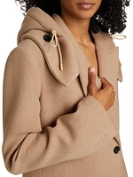 Reed Hooded Melange Wool Coat