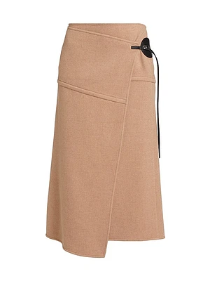 Aida Wrap Wool Midi-Skirt