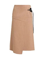 Aida Wrap Wool Midi-Skirt