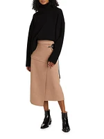 Aida Wrap Wool Midi-Skirt