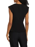 Janet Crepe Peplum Top