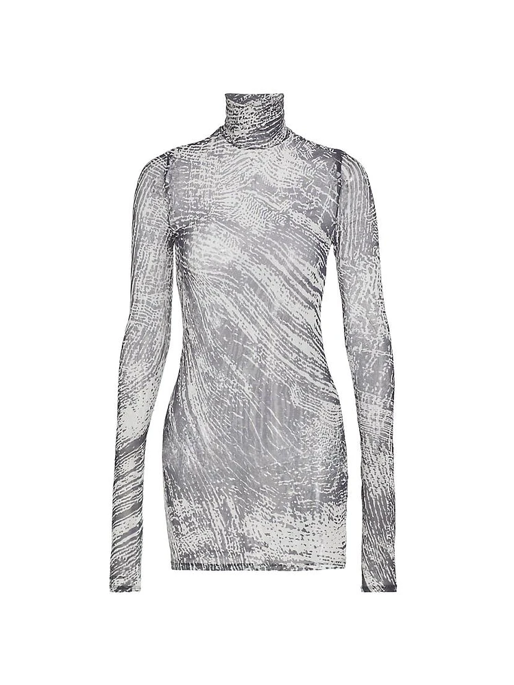 Rio Stretch Tulle Turtleneck Top