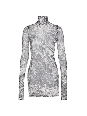 Rio Stretch Tulle Turtleneck Top