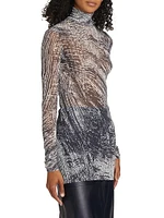 Rio Stretch Tulle Turtleneck Top