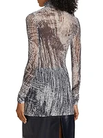 Rio Stretch Tulle Turtleneck Top
