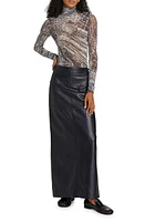 Rio Stretch Tulle Turtleneck Top